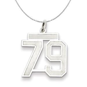 Sterling Silver, Jersey Collection, Medium Number 79 Necklace - 24 In